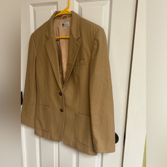 VTG The Fashion Place Solid Brown Wool Blend Two Button Blazer Jacket Women’s 12 - Picture 2 of 13